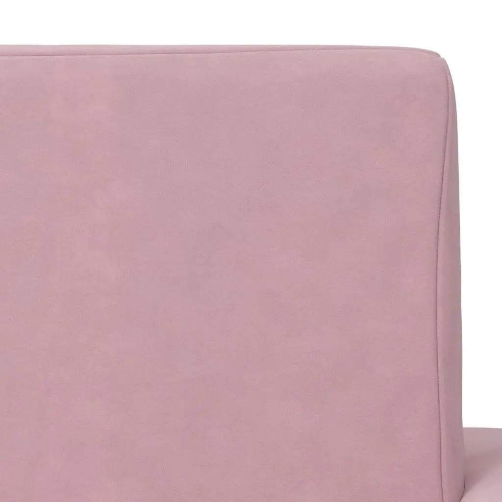 Pink Plush 2-Seater Sofa Bed for Kids