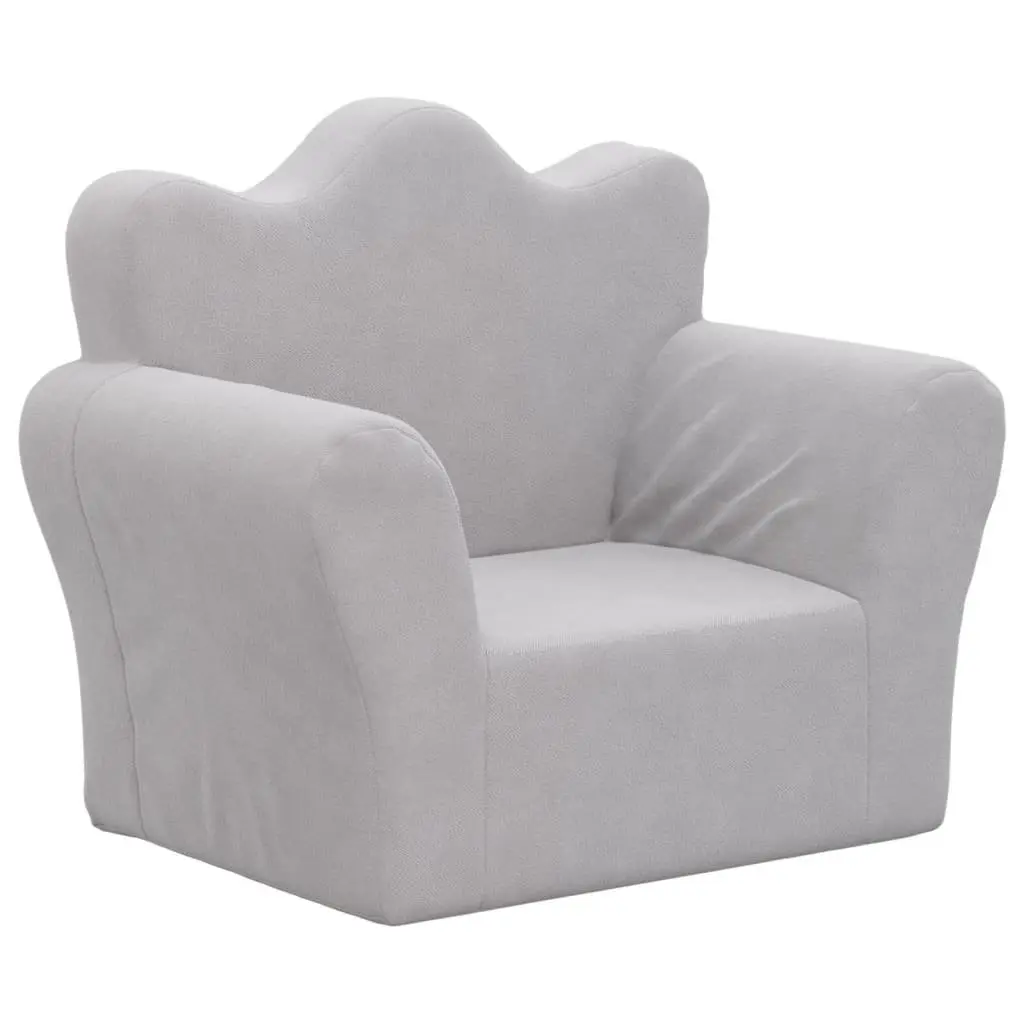 Grey Kids Sofa with Washable Cover and Armrests