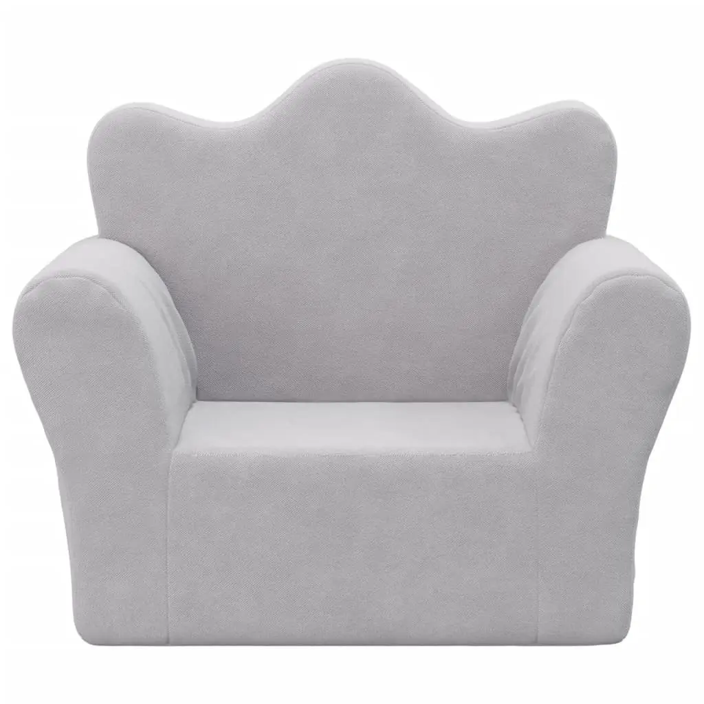 Grey Kids Sofa with Washable Cover and Armrests