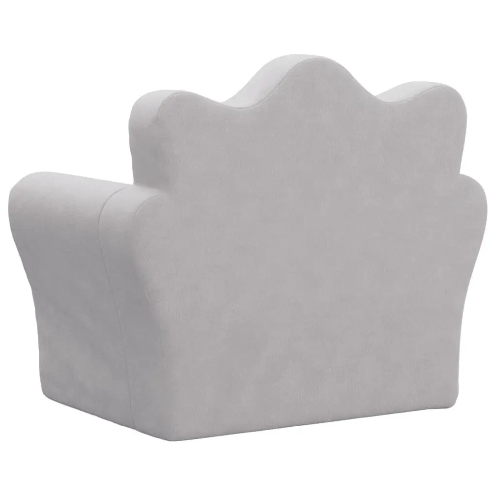 Grey Kids Sofa with Washable Cover and Armrests