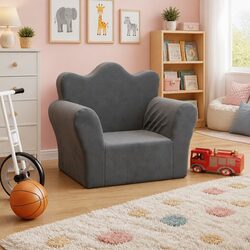 Plush Anthracite Kids Sofa for Comfortable Relaxation