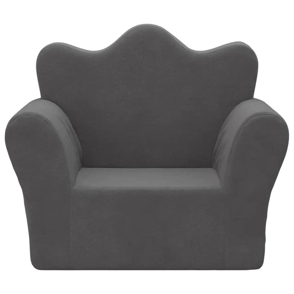 Kids Sofa Anthracite Soft Plush Couch Children Furniture Comfortable Reading