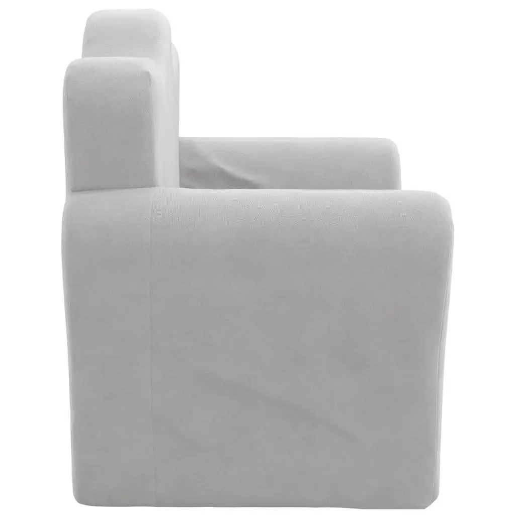 Soft Plush Kids Sofa Bed in Grey for Comfort