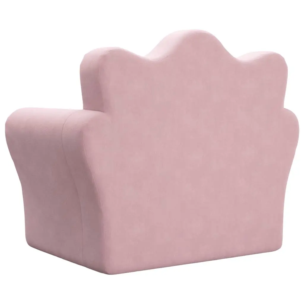 Kids Sofa Bed Plush 2-in-1 Folding Armchair Pink