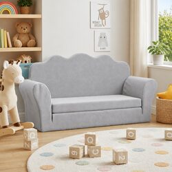 Exceptional Kids Sofa Bed 2-Seater Grey Plush Armchair