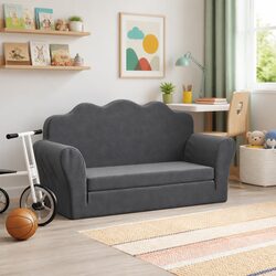 Durable Anthracite Kids 2-Seater Sofa Bed