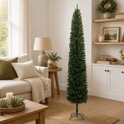 270cm Slim Artificial Christmas Tree with Sturdy Stand