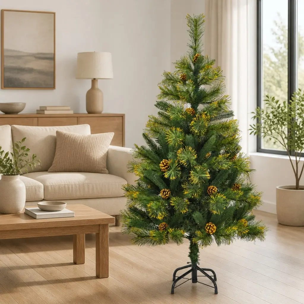 Artificial Christmas Tree 120cm Green with Cones