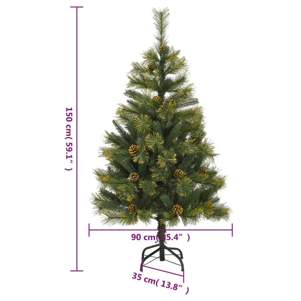 150cm Green Artificial Christmas Tree with Pine Cones