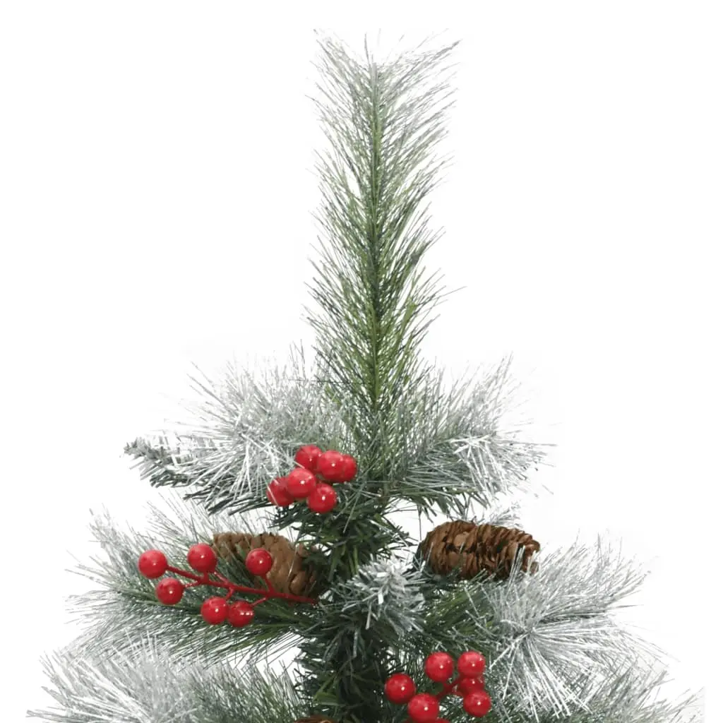 150cm White Hinged Christmas Tree with Natural Accents