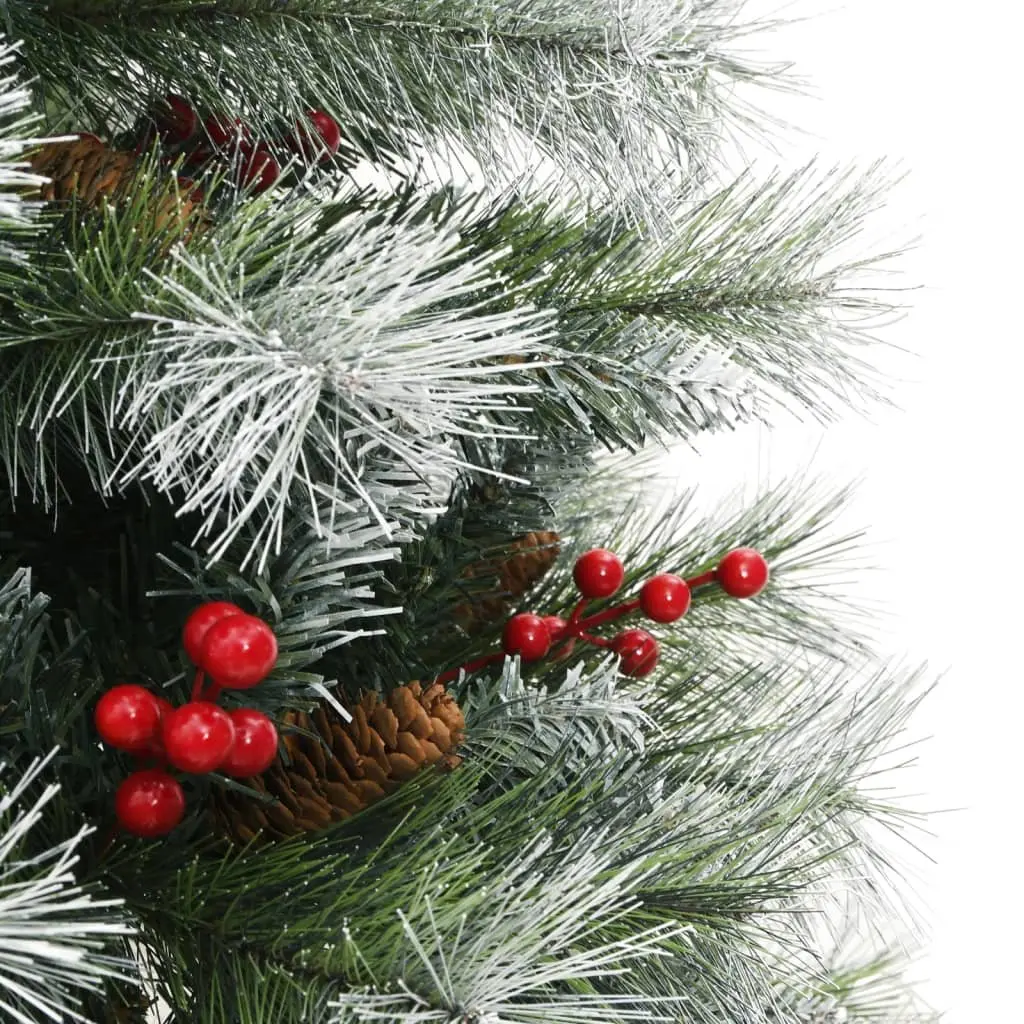 150cm White Hinged Christmas Tree with Natural Accents