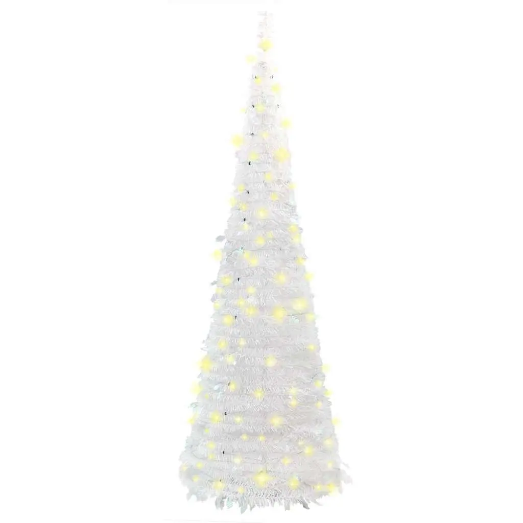 180cm White Pop-Up Christmas Tree with 150 LEDs