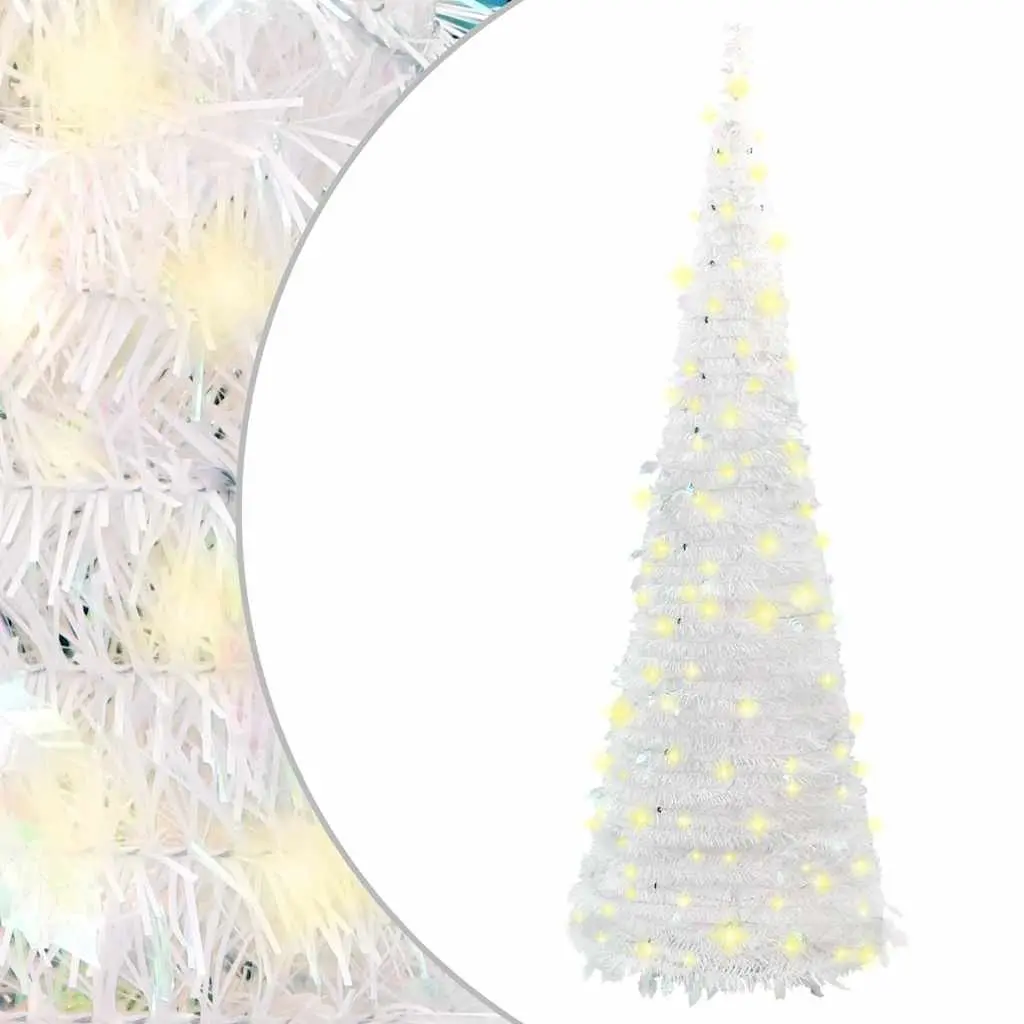 Artificial Christmas Tree PVC 210cm White 200 LEDs
