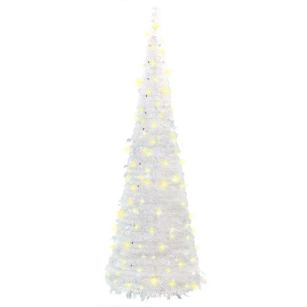 Artificial Christmas Tree PVC 210cm White 200 LEDs