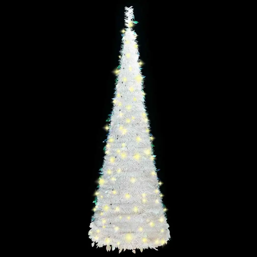 Artificial Christmas Tree PVC 210cm White 200 LEDs