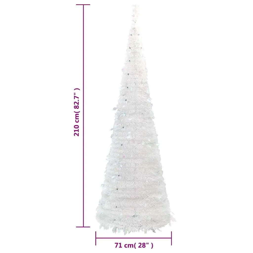 Artificial Christmas Tree PVC 210cm White 200 LEDs