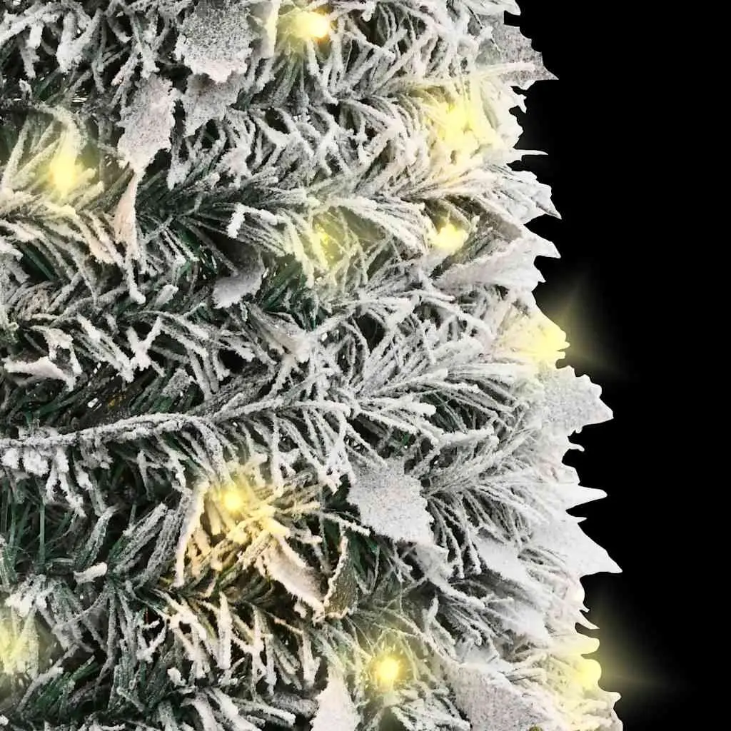 Flocked Artificial Christmas Tree with 100 LEDs