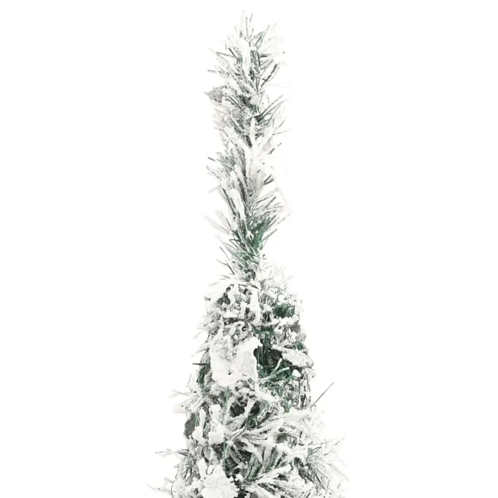 Artificial Christmas Tree PVC 210cm White Flocked Snow with 200 LEDs