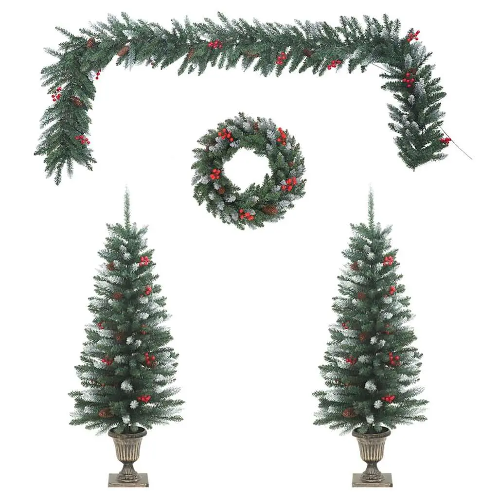 4 Piece Christmas Door Decoration Set with LED Lights