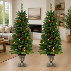 120cm Green Artificial Christmas Tree with LED Lights