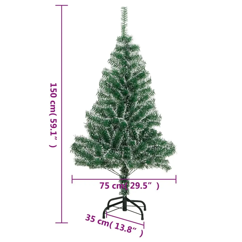 Artificial Christmas Tree PET 150cm Green Flocked Snow