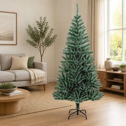 210cm Green Flocked Snow Artificial Christmas Tree