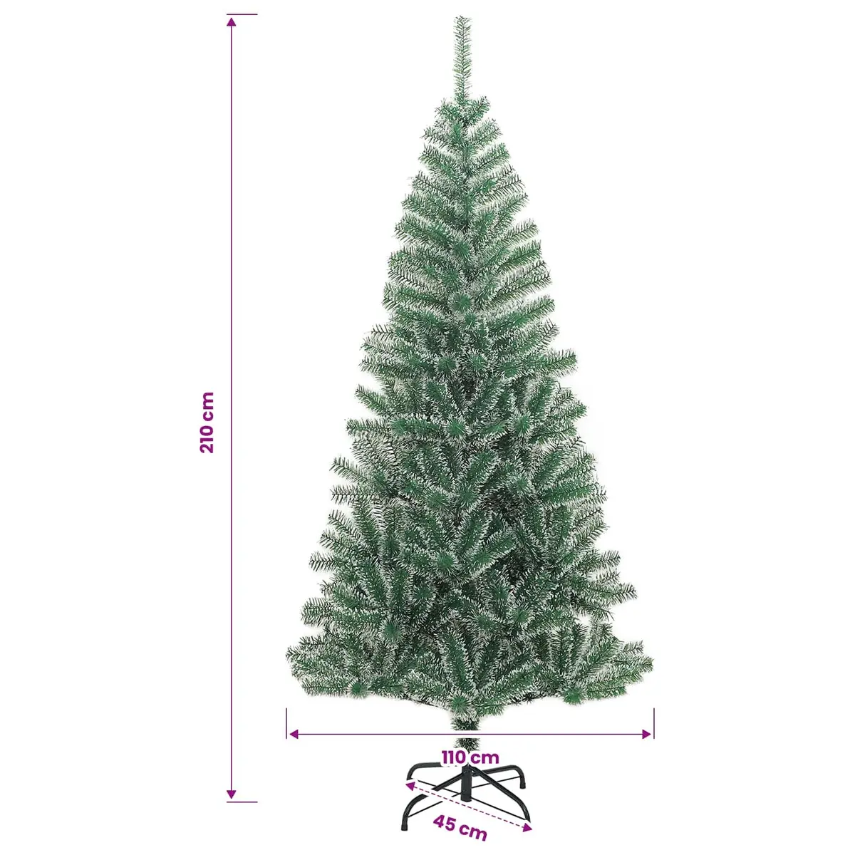 Artificial Christmas Tree PET 210cm Green Flocked Snow