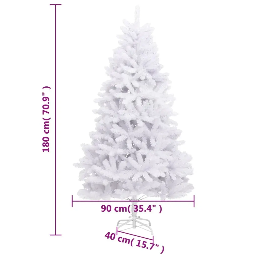 180cm White Hinged Christmas Tree for Easy Setup