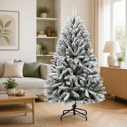 Sturdy 150 cm Flocked Christmas Tree for Holiday Decor