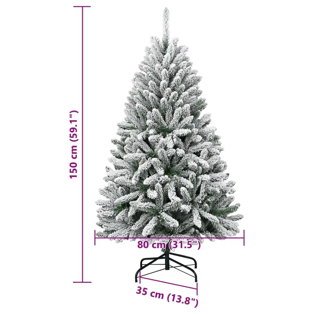 150 cm Flocked Christmas Tree for Holiday Decor
