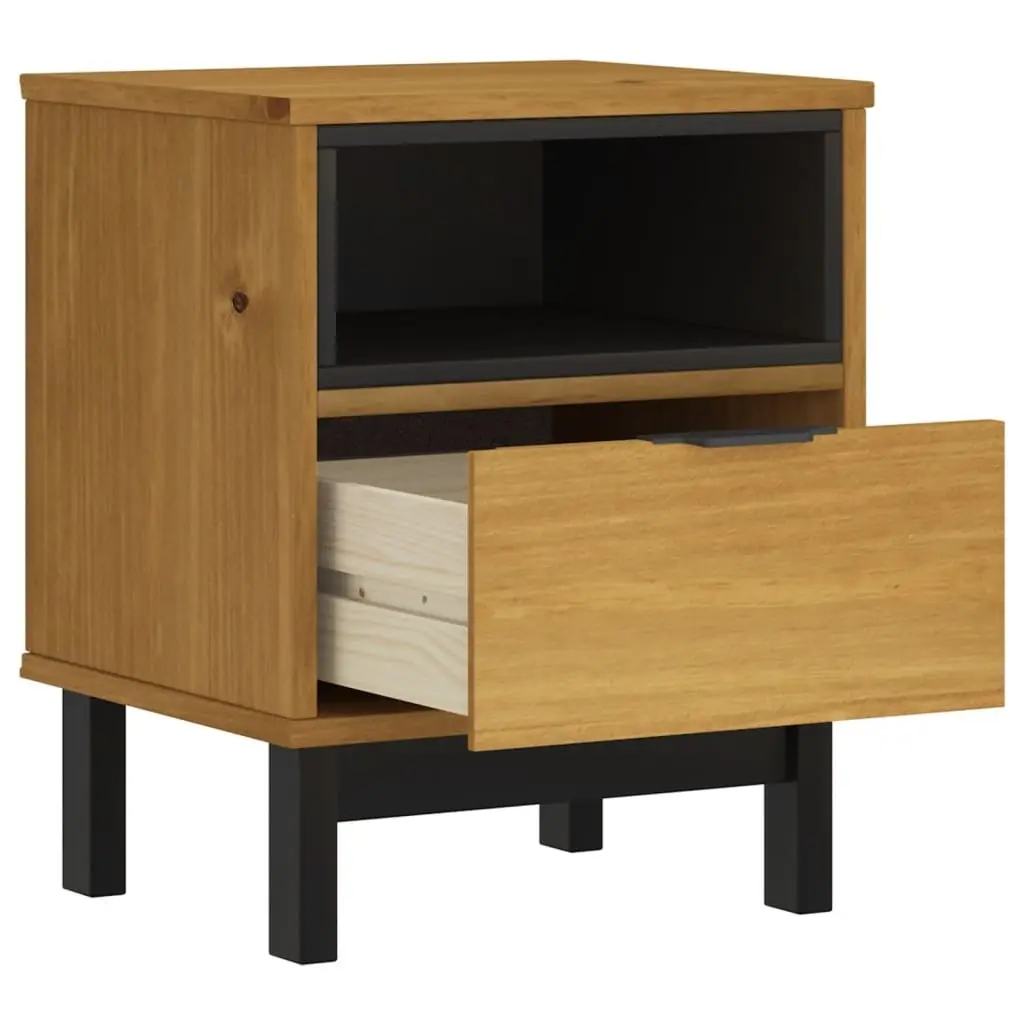 Brown Bedside Cabinet 40x35x50 cm in Solid Pine