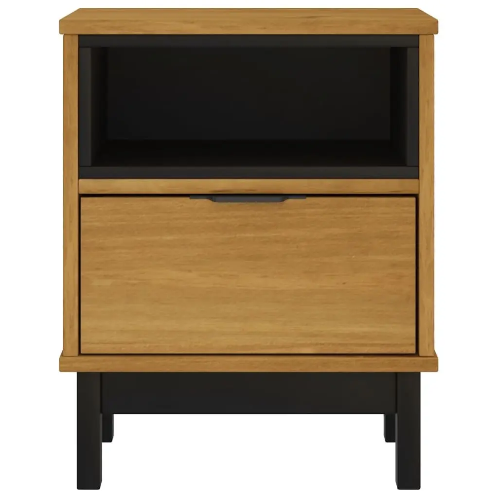 Brown Bedside Cabinet 40x35x50 cm in Solid Pine