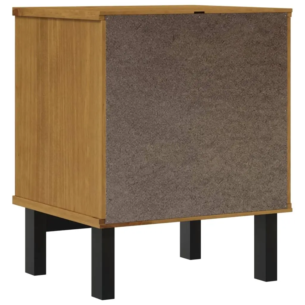 Brown Bedside Cabinet 40x35x50 cm in Solid Pine