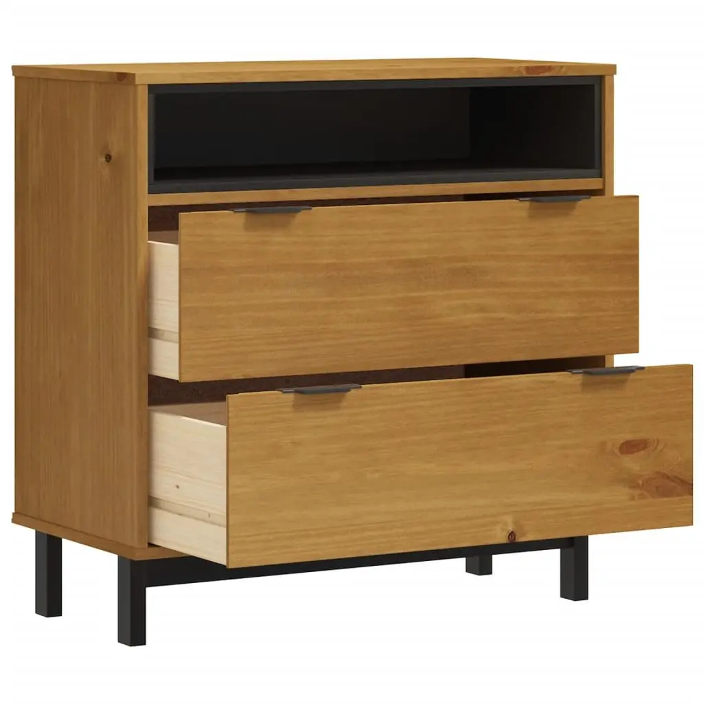 Solid Pine Wood Drawer Cabinet 80x40x80 cm Brown