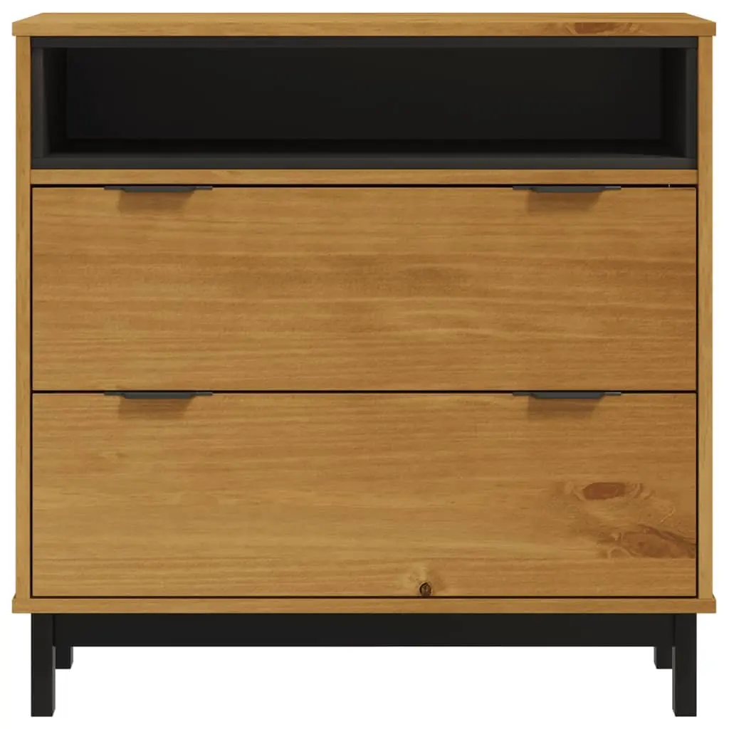 Solid Pine Wood Drawer Cabinet 80x40x80 cm Brown