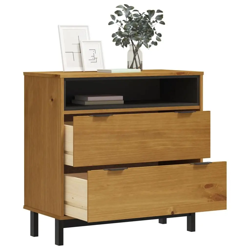 Solid Pine Wood Drawer Cabinet 80x40x80 cm Brown