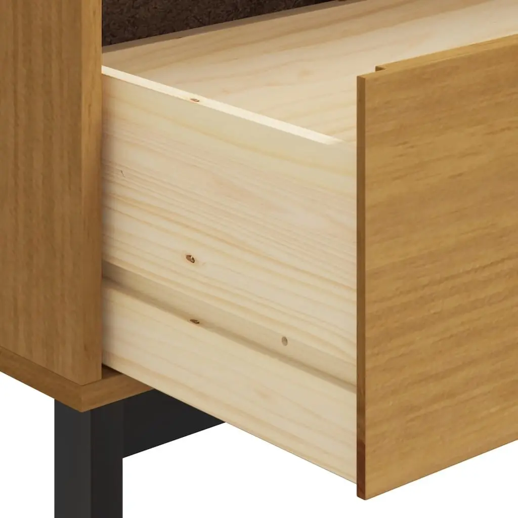 Drawer Cabinet Storage Organizer Brown Solid Pine Wood 110x40x80 cm