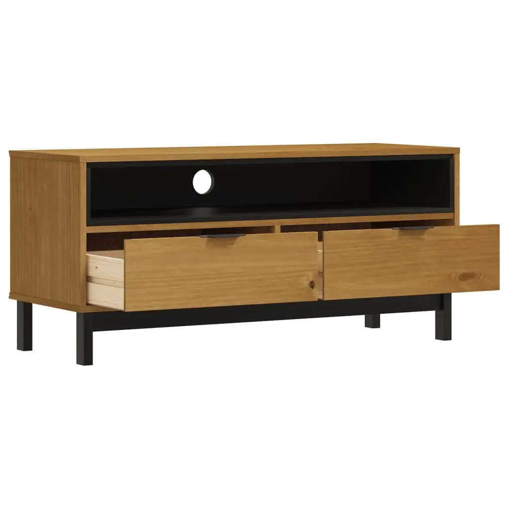 Solid Pine TV Cabinet 110x40x50cm for Living Rooms