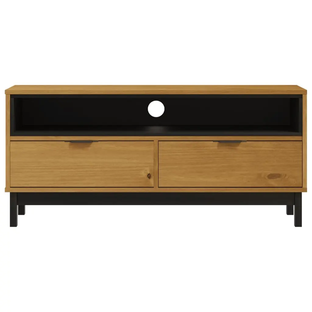 Solid Pine TV Cabinet 110x40x50cm for Living Rooms