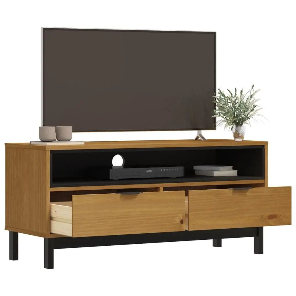 Solid Pine TV Cabinet 110x40x50cm for Living Rooms