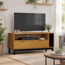 Solid Pine Wood TV Cabinet with Storage 110x40x50 cm