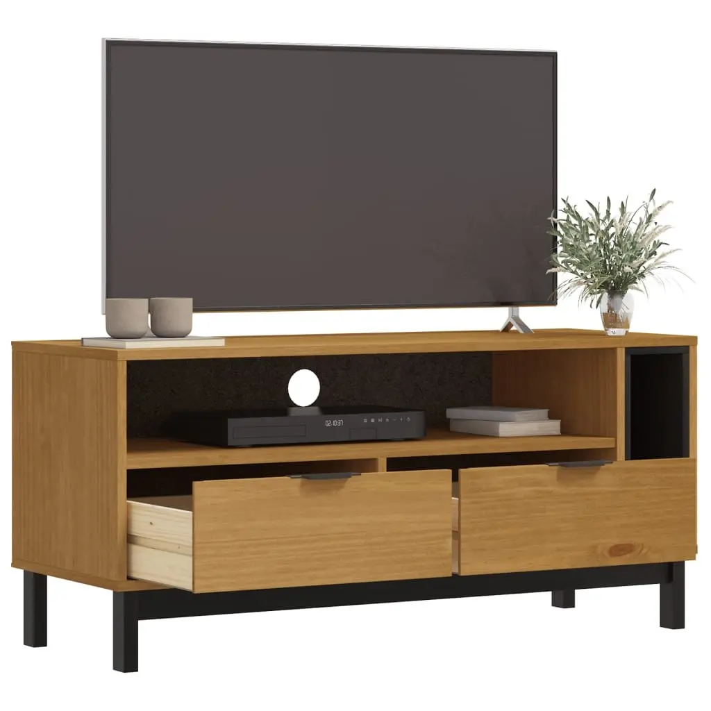 Solid Pine Wood TV Cabinet with Storage 110x40x50 cm