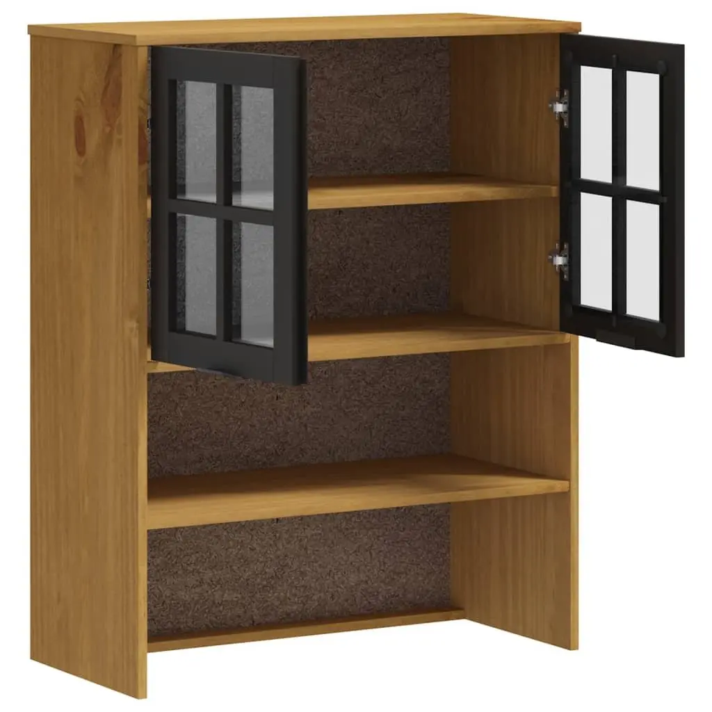 Highboard Cabinet Solid Pine Wood Brown