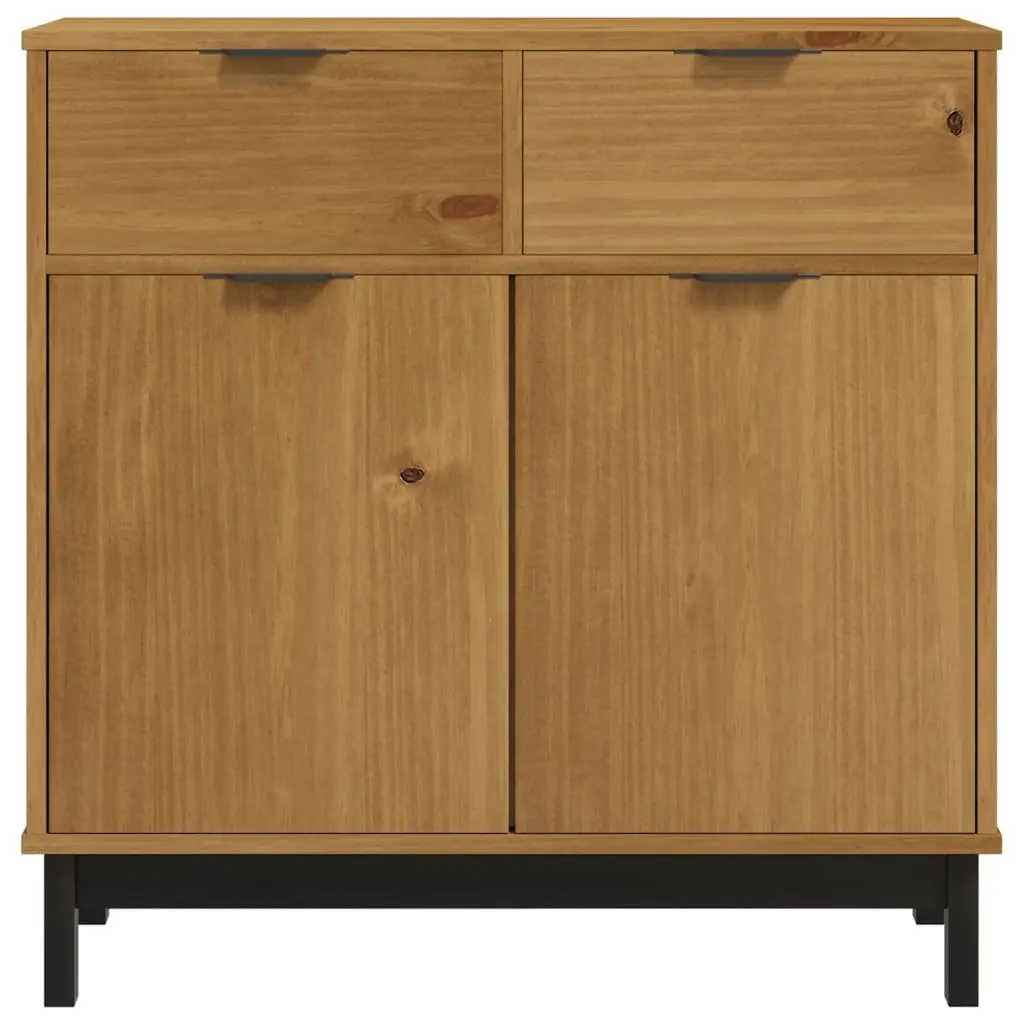 Brown Pine Wooden Sideboard Cabinet for Storage
