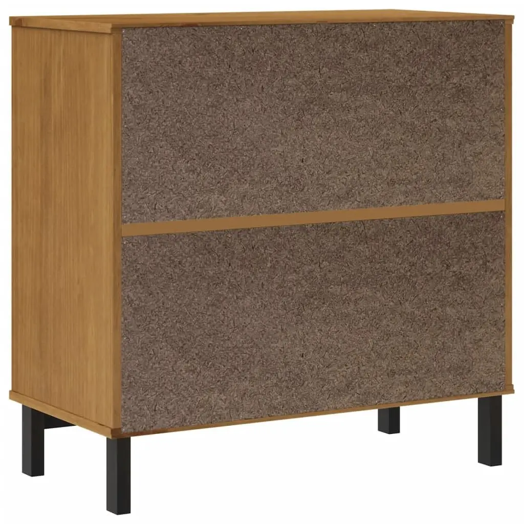 Brown Pine Wooden Sideboard Cabinet for Storage
