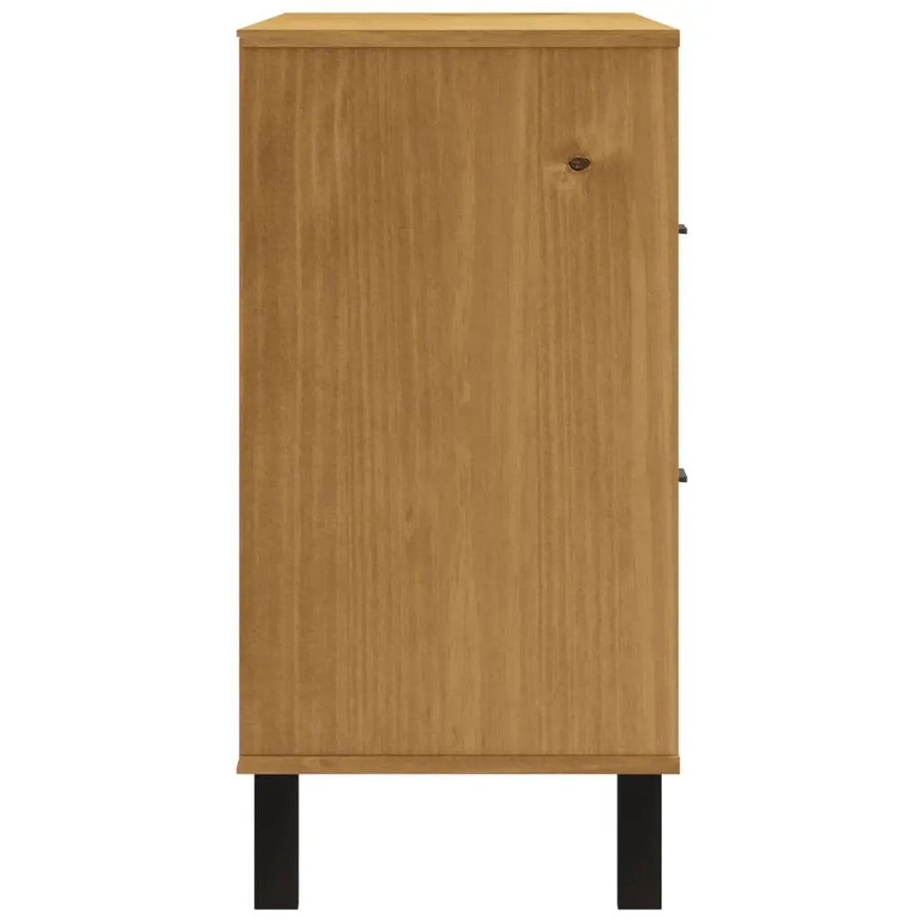Solid Pine Wood Sideboard with Glass Door