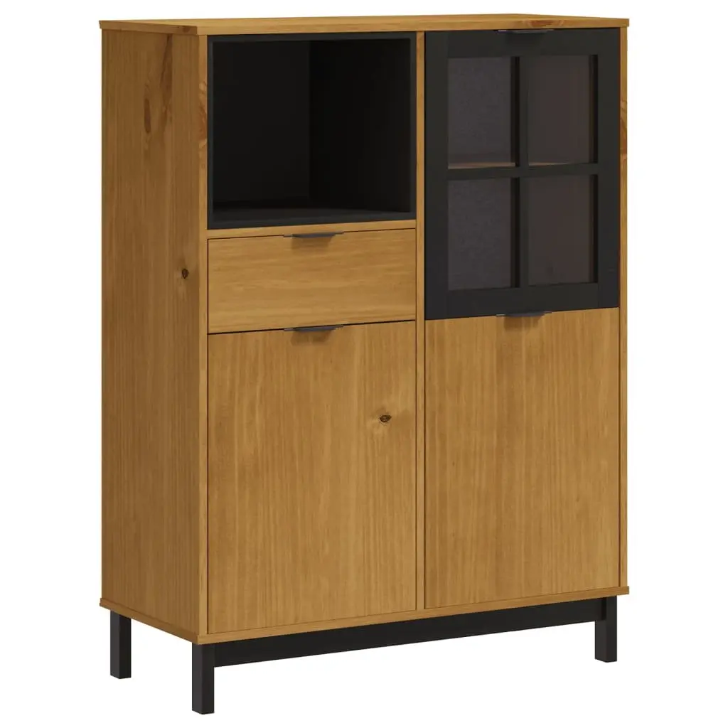 Highboard Storage Cabinet Engineered Wood 92cm x 40cm x 122.5cm Brown