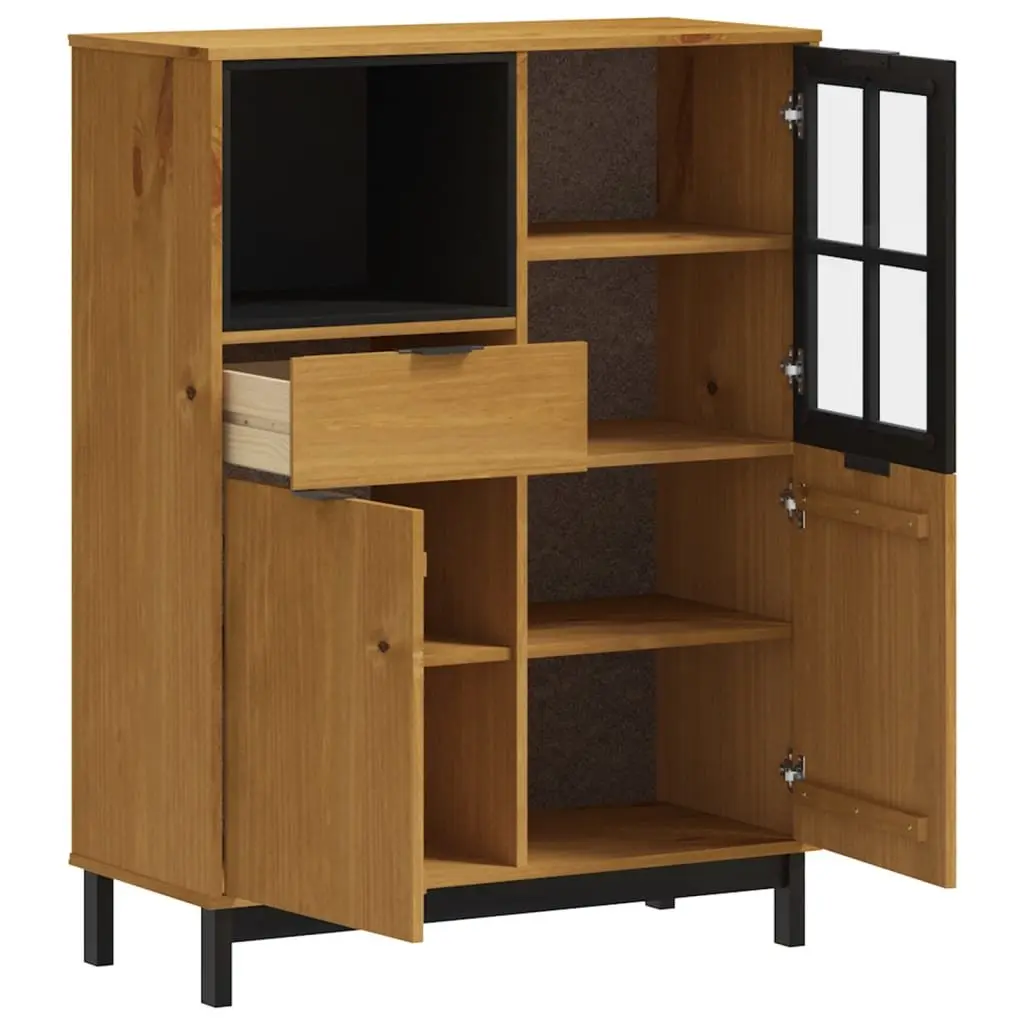 Highboard Storage Cabinet Engineered Wood 92cm x 40cm x 122.5cm Brown