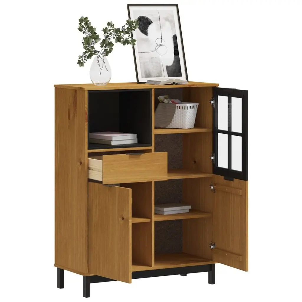 Highboard Storage Cabinet Engineered Wood 92cm x 40cm x 122.5cm Brown