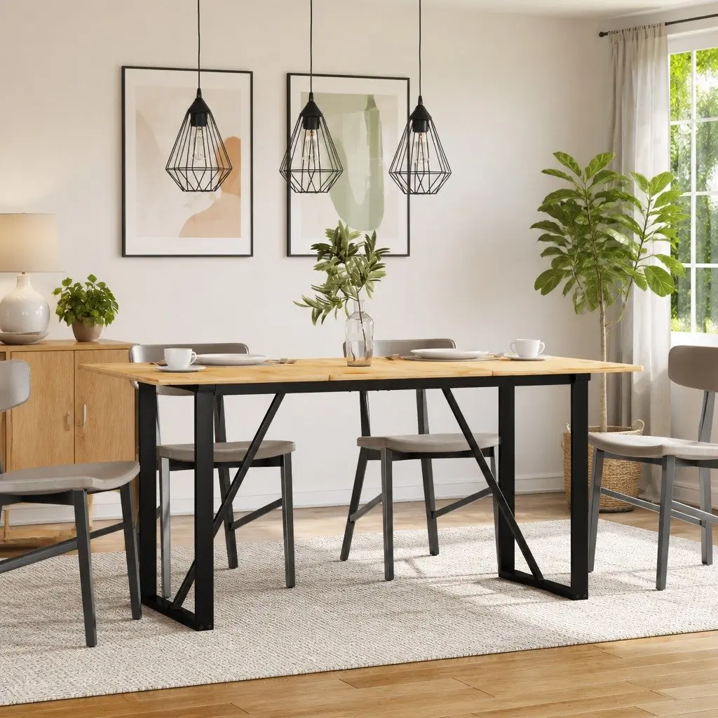 Industrial Black Steel O-Frame Dining Table Legs